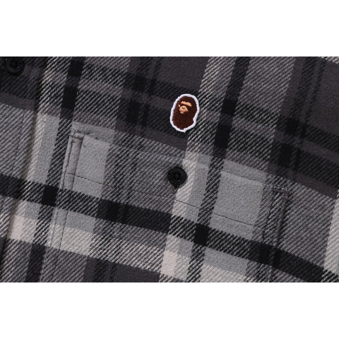 BAPE CHECK APE HEAD ONE POINT FLANNEL SHIRT MENS