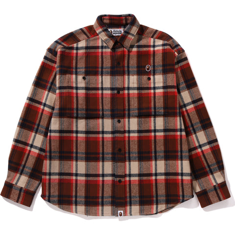 BAPE CHECK APE HEAD ONE POINT FLANNEL SHIRT MENS