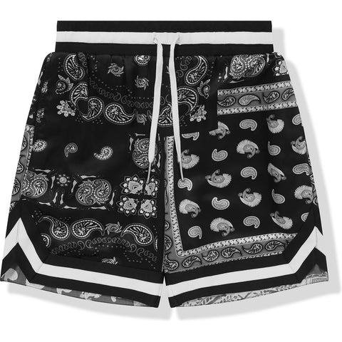 BAPE BLACK PRINTED SILK SHORTS MENS