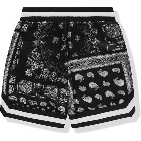 BAPE BLACK PRINTED SILK SHORTS MENS