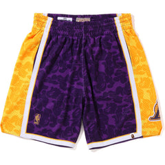 BAPE X MITCHELL & NESS LOS ANGELES LAKERS JERSEY SHORTS MENS