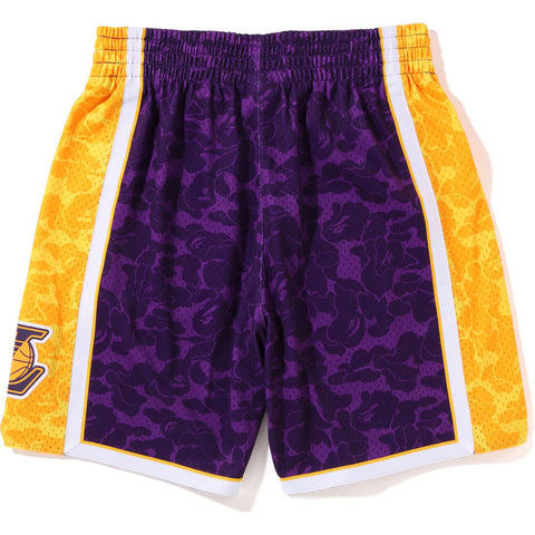 BAPE X MITCHELL & NESS LOS ANGELES LAKERS JERSEY SHORTS MENS