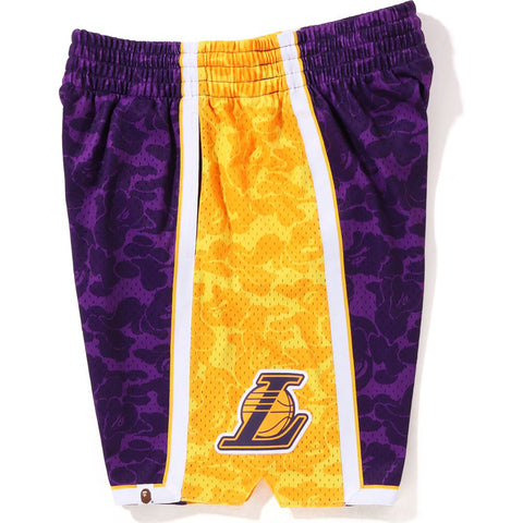 BAPE X MITCHELL & NESS LOS ANGELES LAKERS JERSEY SHORTS MENS