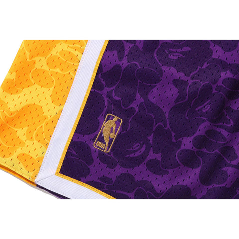 BAPE X MITCHELL & NESS LOS ANGELES LAKERS JERSEY SHORTS MENS