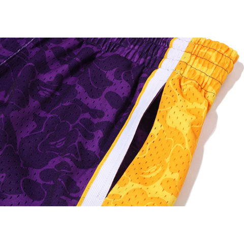 BAPE X MITCHELL & NESS LOS ANGELES LAKERS JERSEY SHORTS MENS