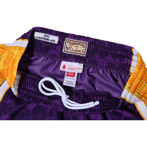 BAPE X MITCHELL & NESS LOS ANGELES LAKERS JERSEY SHORTS MENS