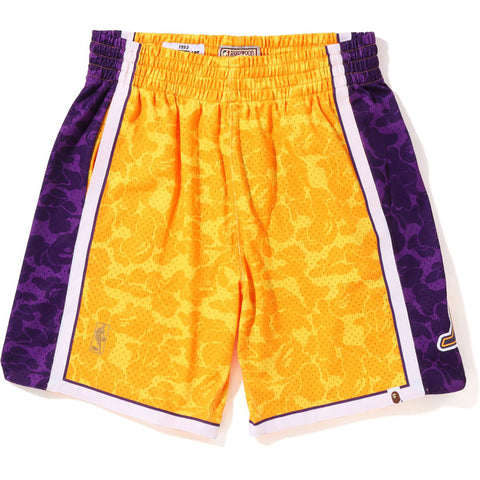 BAPE X MITCHELL & NESS LOS ANGELES LAKERS JERSEY SHORTS MENS