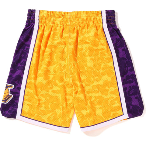 BAPE X MITCHELL & NESS LOS ANGELES LAKERS JERSEY SHORTS MENS