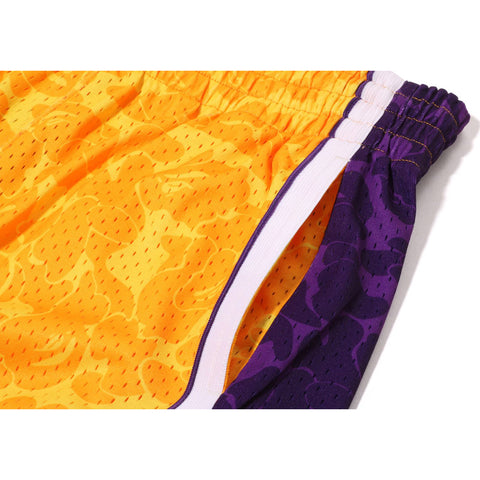 BAPE X MITCHELL & NESS LOS ANGELES LAKERS JERSEY SHORTS MENS