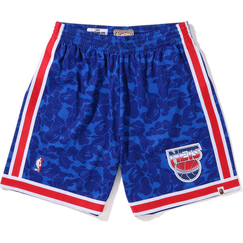 BAPE X MITCHELL & NESS BROOKLYN NETS JERSEY SHORTS MENS