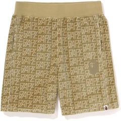 BAPE LOGO MONOGRAM VELOUR SHORTS M