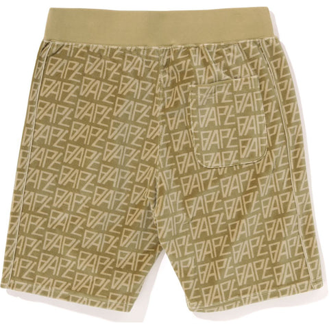 BAPE LOGO MONOGRAM VELOUR SHORTS M