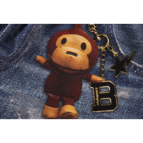 BAPE DENIM PRINT SWEAT SHORTS KIDS