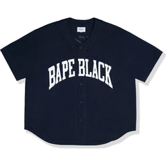 BAPE BLACK BAPE LOGO BASEBALL SHIRT M