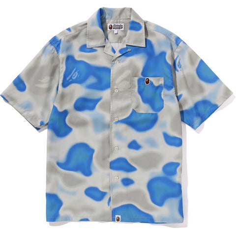 LIQUID CAMO ONE POINT OPEN COLLAR SHIRT MENS