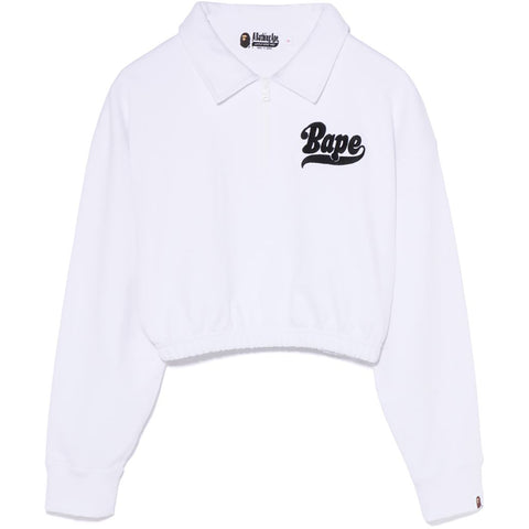 BAPE HALF ZIP CROPPED CREWNECK L