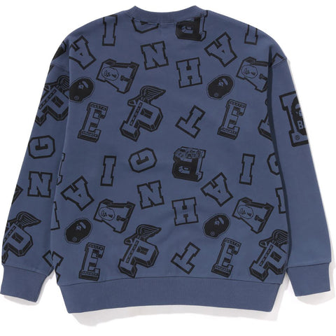 COLLEGE LOGO PATTERN LOOSE FIT CREWNECK JR