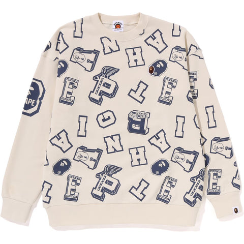 COLLEGE LOGO PATTERN LOOSE FIT CREWNECK JR