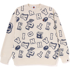 COLLEGE LOGO PATTERN LOOSE FIT CREWNECK JR