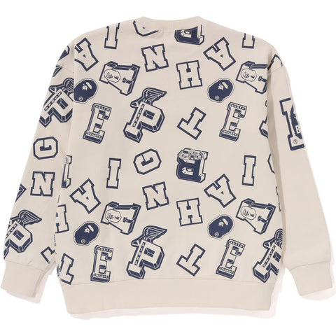 COLLEGE LOGO PATTERN LOOSE FIT CREWNECK JR