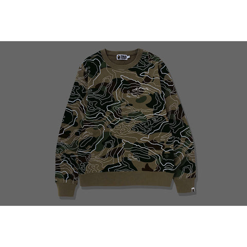 LAYERED LINE CAMO CREWNECK MENS