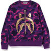 BAPE MENS COLOR CAMO SHARK CREWNECK SWEATSHIRT
