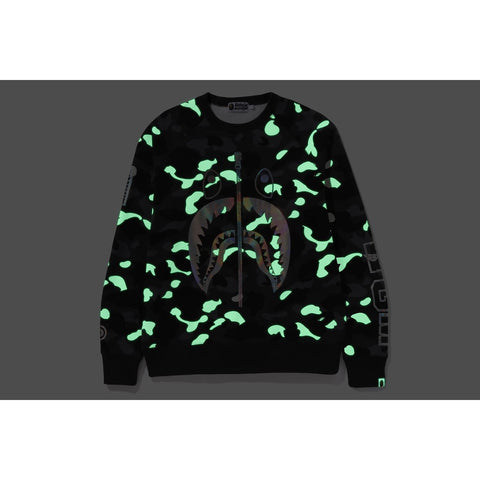 BAPE MENS CITY CAMO SHARK CREWNECK SWEATSHIRT