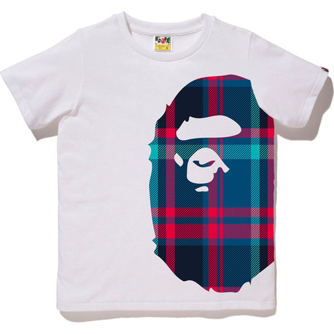 BAPE CHECK SIDE BIG APE HEAD TEE LADIES