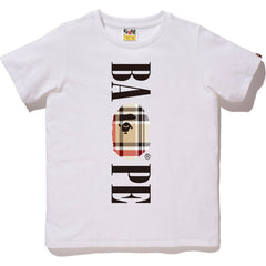 BAPE CHECK BAPE LOGO TEE LADIES
