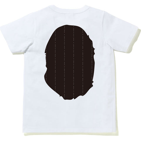 TEXT STRIPE BIG APE HEAD TEE LADIES