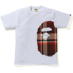 BAPE CHECK SIDE BIG APE HEAD TEE MENS