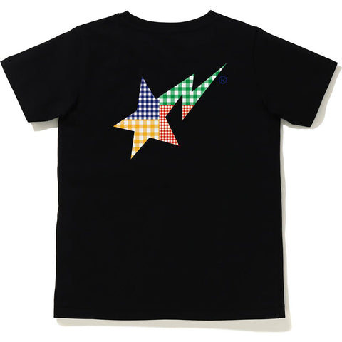 GINGHAM CHECK BAPE STA LOGO TEE LADIES