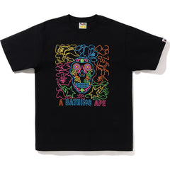 HALLOWEEN NEON MEXICAN SKULL TEE MENS