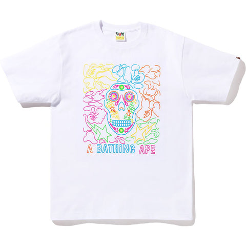 HALLOWEEN NEON MEXICAN SKULL TEE MENS