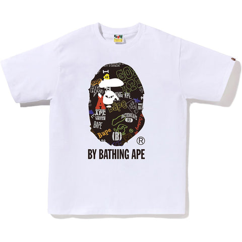 HAND DRAW PATTERN BY BATHING APE TEE MENS