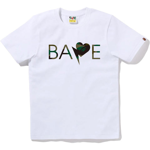 1ST CAMO HEART BAPE LOGO TEE LADIES