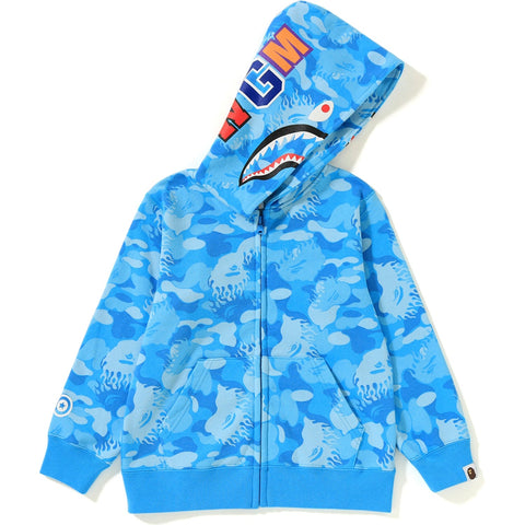 FIRE CAMO SHARK ZIP HOODIE KIDS