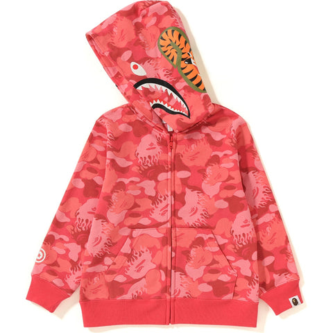 FIRE CAMO SHARK ZIP HOODIE KIDS