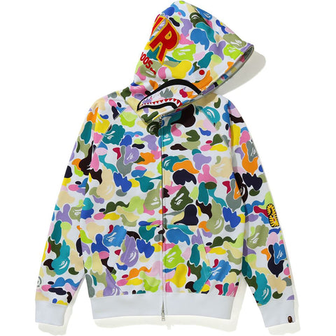 MULTI CAMO SHARK FULL ZIP HOODIE LADIES