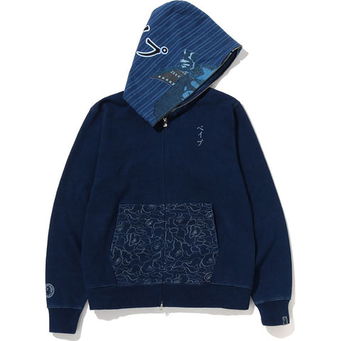 SAMURAI INDIGO FULL ZIP HOODIE M