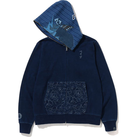 SAMURAI INDIGO FULL ZIP HOODIE M