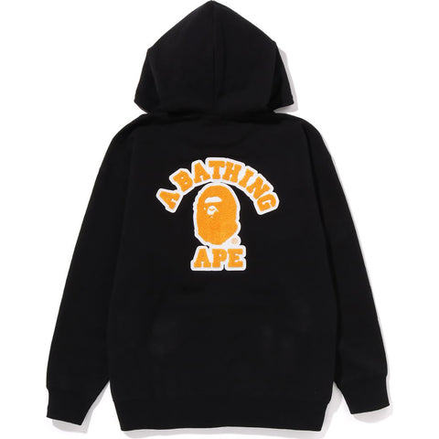 COLLEGE PATCHED OVERSIZED FULL ZIP HOODIE L