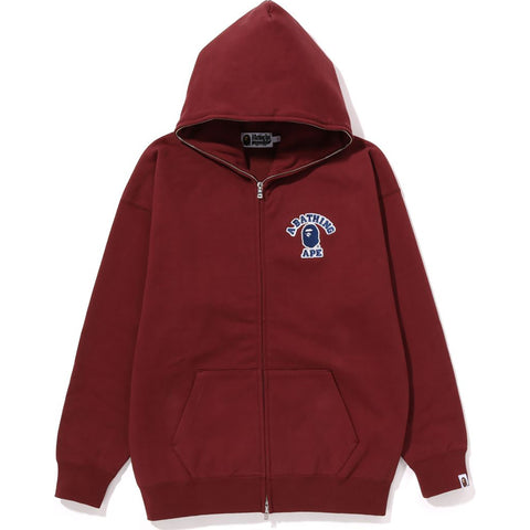 COLLEGE PATCHED OVERSIZED FULL ZIP HOODIE L