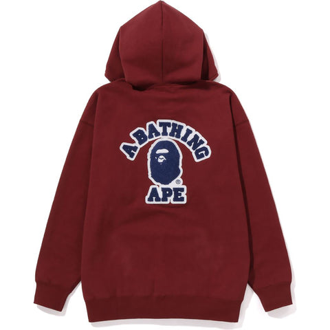 COLLEGE PATCHED OVERSIZED FULL ZIP HOODIE L