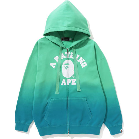 COLLEGE GRADATION OVERSIZED ZIP HOODIE L