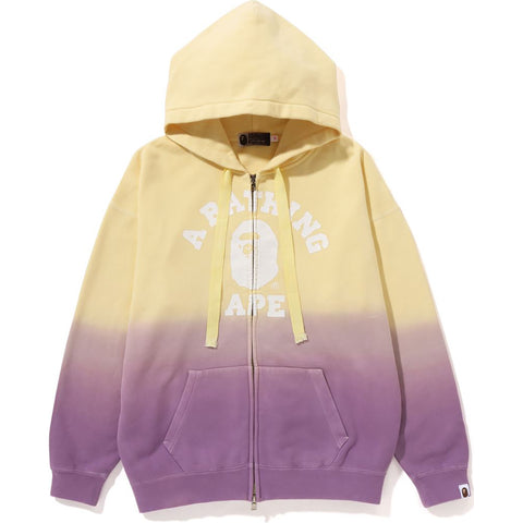 COLLEGE GRADATION OVERSIZED ZIP HOODIE L