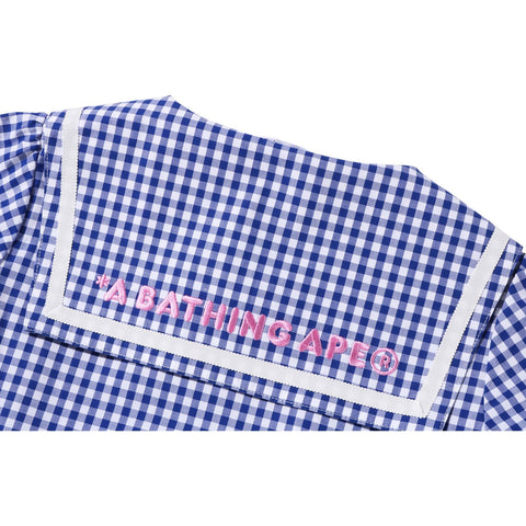 GINGHAM CHECK SAILOR COLLAR ONEPIECE KIDS