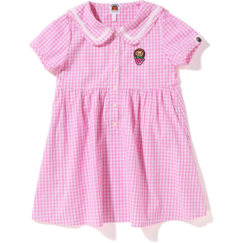 GINGHAM CHECK SAILOR COLLAR ONEPIECE KIDS