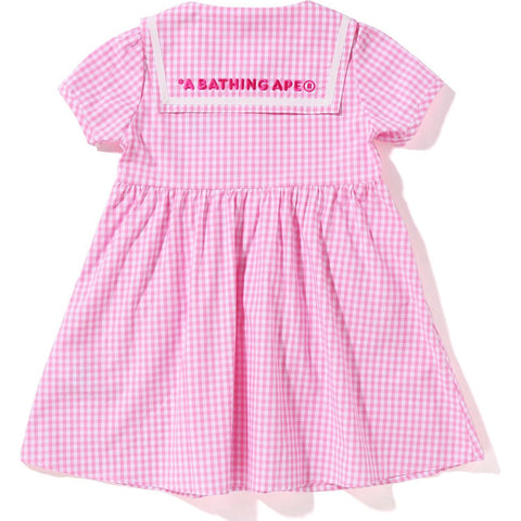 GINGHAM CHECK SAILOR COLLAR ONEPIECE KIDS