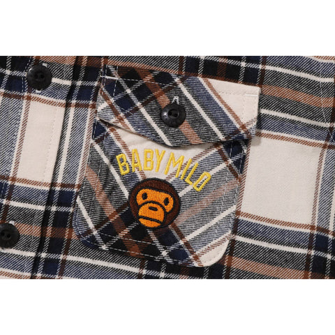 CHECK BABY MILO EMBROIDERY SHIRT KIDS